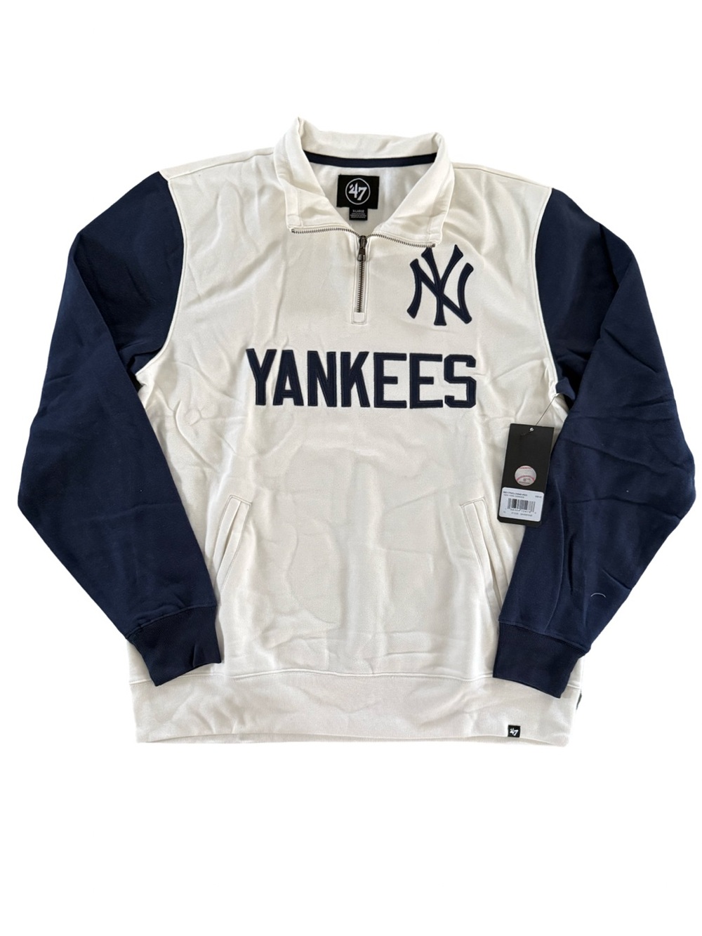 '47 Men's New York Yankees Winning Streak 1/4 Zip Fleece Sweatshirt NWT Size XL